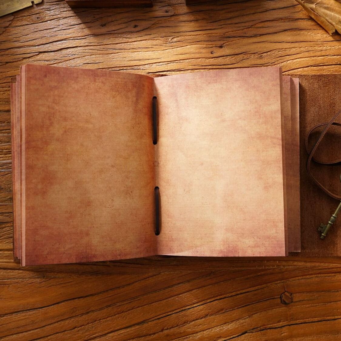 Handmade Crazy Horse Leather Journal with Vintage Key