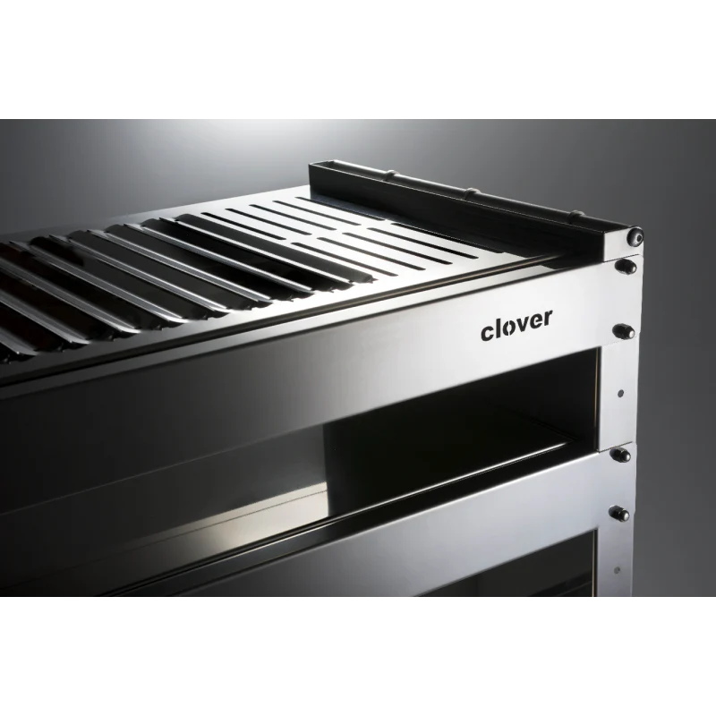 Barbacoa De Carbón Con Ruedas Clover En Acero Inoxidable,,