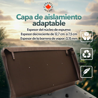 CANADIAN SPA CO. Cubierta Aislante para bañera de hidromasaje, Color marrón, 218 x 218 cm, Disponible en Varios tamaños y Colores
