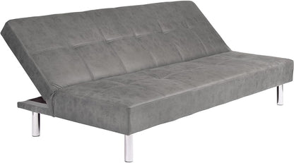 Mattfy - Sofá Cama Clic Clac Tipo Libro de 3 Plazas Modelo Milos, Diseño Moderno, Práctico y Funcional, Acabado en Gris