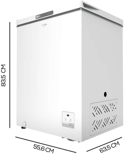Cecotec Congelador Horizontal Bolero CoolMarket Chest 142 White E, Capacidad 142 L, Modo Inverter Plus, Dual Fuction, Fast Freezing, Cesta Interior, Control Electrónico, Clase E