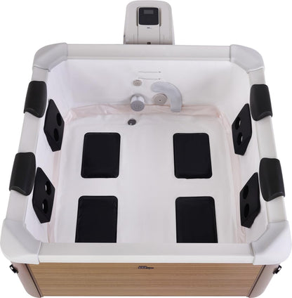 MSPA Whirlpool Oslo Amber – 160 x 160 x 65 cm – Whirlpool Hinchable para 6 Personas con 120 chorros de Masaje, 8 boquillas de hidromasaje, calefacción PTC, luz LED, desinfección de ozono y Cubierta