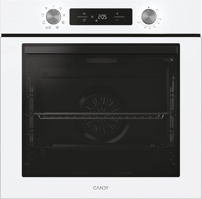 Candy Bake 600 CA6 N3T1HTW Horno Multifunción, 78L, Recetas a través de app hOn, 1 Bandeja y 1 Rejilla, Limpieza Hidrolítica, Convección + Ventilador, 9 Funciones, Ready UX, Blanco