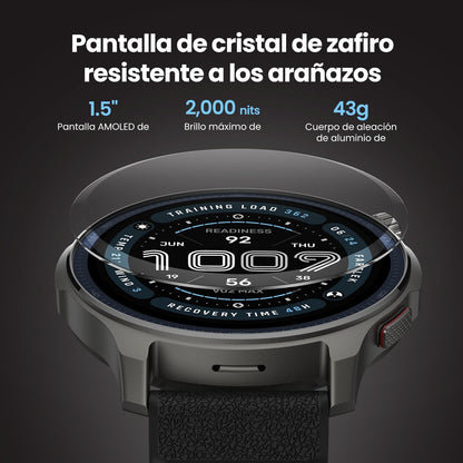 Amazfit Balance 2 Reloj Inteligente Hombre 47mm, Pantalla AMOLED 1,5" Cristal de Zafiro, smartwatch con NFC, GPS, batería de 21 días, 170+ Modos Deportivos, Hyrox, Golf, para Android y iPhone