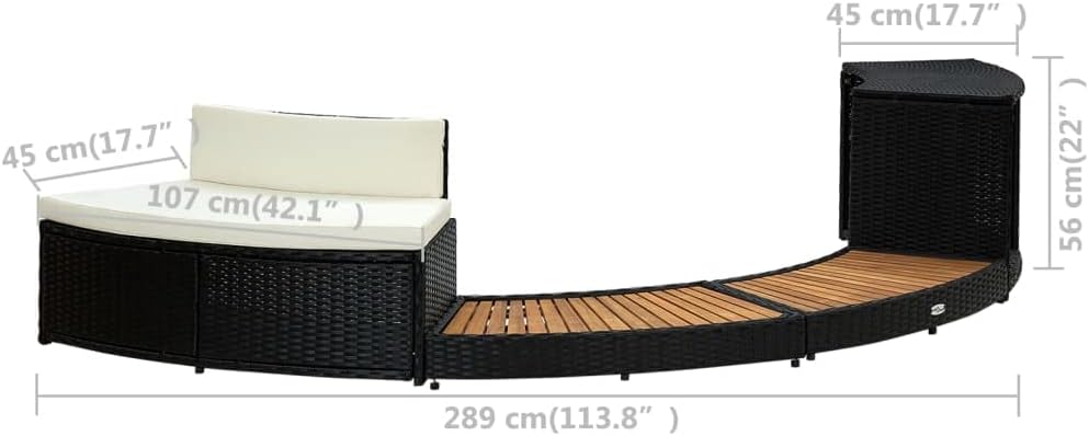 vidaXL Borde de Bañera Hidromasaje SPA Ratán Rintético Gris