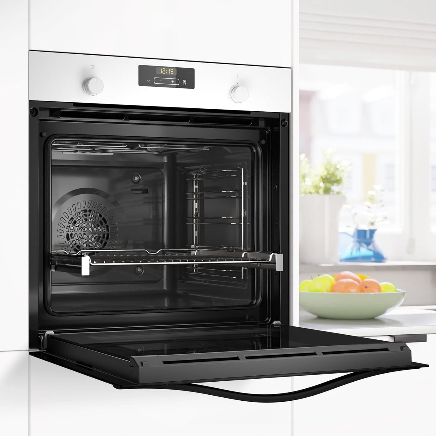 Balay – Horno multifunción, 60 cm de ancho, 71L, Serie Cristal, Función Freidora de aire, Aqualisis, blanco, 3HB5159B4