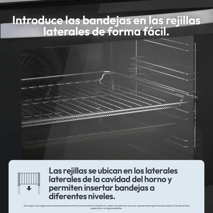 Candy FIDCP X625 L, Horno Multifunción, 70L, Bandeja y Rejilla, Limpieza Aquactiva, Convección + Ventilador radial, 8 Funciones, Display Timer Touch, Mandos Push&Pull, Puerta 2 Cristales, Inox y Negro