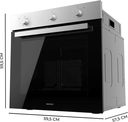 Cecotec Horno Integrable Multifunción 70L Bolero Hexa M236000 Inox Time. 2800W, 6 Funciones, Temporizador, Steam Base XXL, Steam Assist, Steam EasyClean, Cooling Fan, Modo Defrost, Eco, Convección
