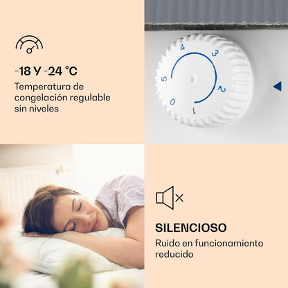 Klarstein Congelador Vertical No Frost 33l, Portátil para Casa y Oficina, Bajo Consumo con Estante y Rascador, Bajo Encimera