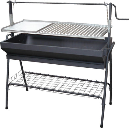 Imex EL ZORRO 71764 - Barbacoa con Plancha y Ascensor, Negro, 80x50x115cm