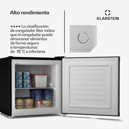 KLARSTEIN Irene Mini Nevera, 31L Nevera/Congelador Compacto Con Temperatura Ajustable -24°C A 10°C, Eficiente Energéticamente, Silencioso 38 Db Para Dormitorios & Espacios Pequeños