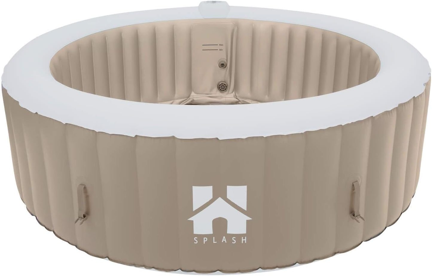 Home Deluxe - Bañera de hidromasaje Exterior - Splash - Color: Beige - ⌀ 208 cm, Altura 65 cm, 130 chorros de Aire - Incl. Cubierta, Juego de reparación, Juego de filtros I Bañera de hidromasaje
