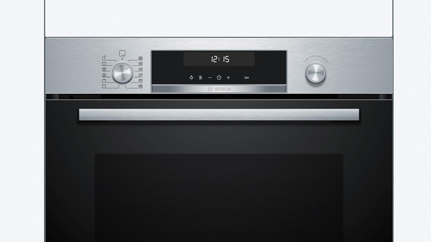 Bosch - Horno multifunción pirolítico, 60 cm. de ancho, Serie 6, Home Connect, 3D Hotair, Autolimpieza, Mandos ocultables, Nergo, HBG578ES7
