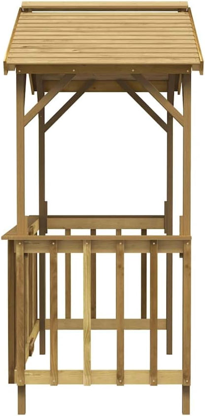 Pabellón para Barbacoa de Madera de Pino impregnada, 163,5x93x210 cm, caseta de jardín de Madera con Techo Inclinado, pérgola para barbacoas al Aire Libre y Fiestas en el jardín.