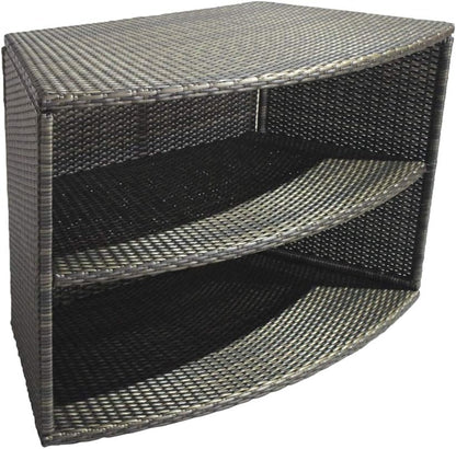 NETSPA Octopus 165 Mueble Semirrígido para SPA - 5 Módulos con Estante Doble, Tapa Bloque Motor, Estribo, Banco y Estante Bajo - PVC y Compuesto de Madera - Negro - SP-MOB165C-M5