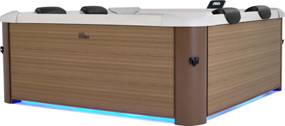 MSPA Whirlpool Oslo Amber – 160 x 160 x 65 cm – Whirlpool Hinchable para 6 Personas con 120 chorros de Masaje, 8 boquillas de hidromasaje, calefacción PTC, luz LED, desinfección de ozono y Cubierta