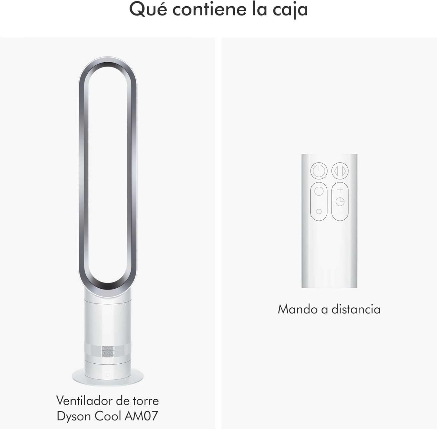 Cool™ Ventilador de torre (AM07) Air Multiplier™, ventilador sin aspas potente con tecnología Air Multiplier™ (Blanco/Plata)