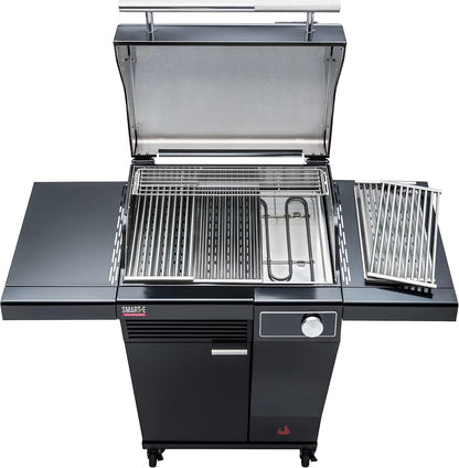 Char-Broil Barbacoa Eléctrico SMART-E - Barbacoa con E-POWER 90-370°C, control preciso de temperatura, función de limpieza - Óptimo para cocinar al aire libre, jardín y patio