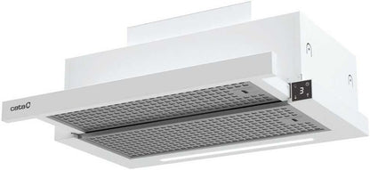 Cata Campana Extractora TFH 6830 GWH 6 Niveles de Extracción Panel de Control Táctil Nivel Sonoro 46 db Motor Extra Silencioso Iluminación LED Interior Blindado Fácil Limpieza Ancho 60 cm Color Blanco