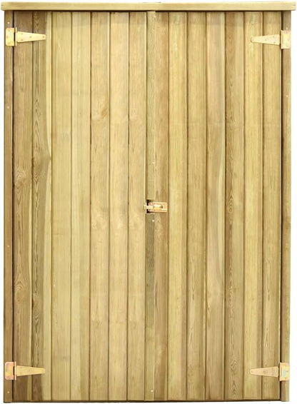 Tidyard Caseta Herramientas Jardín 4 Estantes de Apoyo Gabinete Caseta Herramientas Cobertizo Armario Exterior Madera Jardín Pino Impregnada 123 x 50 x 171 cm
