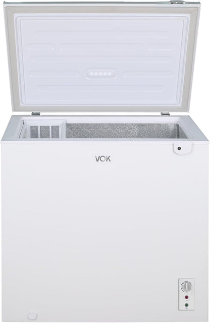 VOK Congelador Horizontal 194 L Ancho 81,8 cm - Función Dual, Congelación Rápida, Luz LED, Bloqueo de Seguridad, Autonomía de 23 h, Blanco