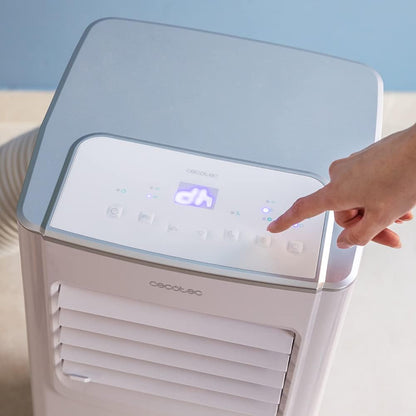 Cecotec Aire Acondicionado Portátil con Mando a Distancia ForceClima 7100. 7000 BTU, Bajo Consumo, Pantalla LED, 4 Modos, 2 Velocidades, Cobertura 15-20m2