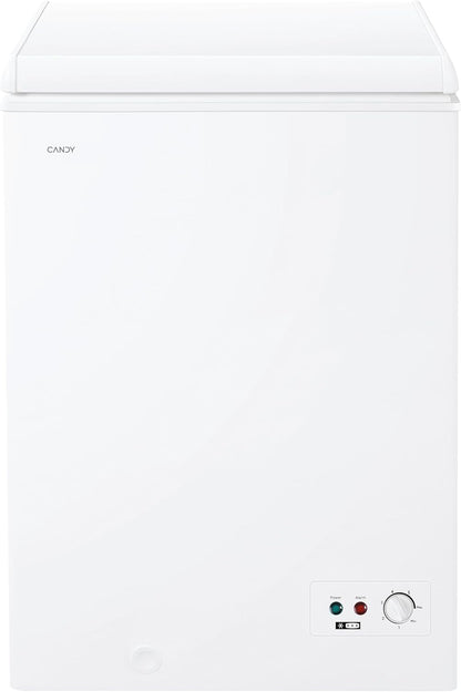 Candy CCHH 100E, Congelador Arcón Horizontal, Ancho 55CM, 97L, Tecnología Estática, 1 Cesto, Control Electrónico Externo, Indicador de Temperatura, Alarma Aumento de Temperatura, 39DB, Blanco