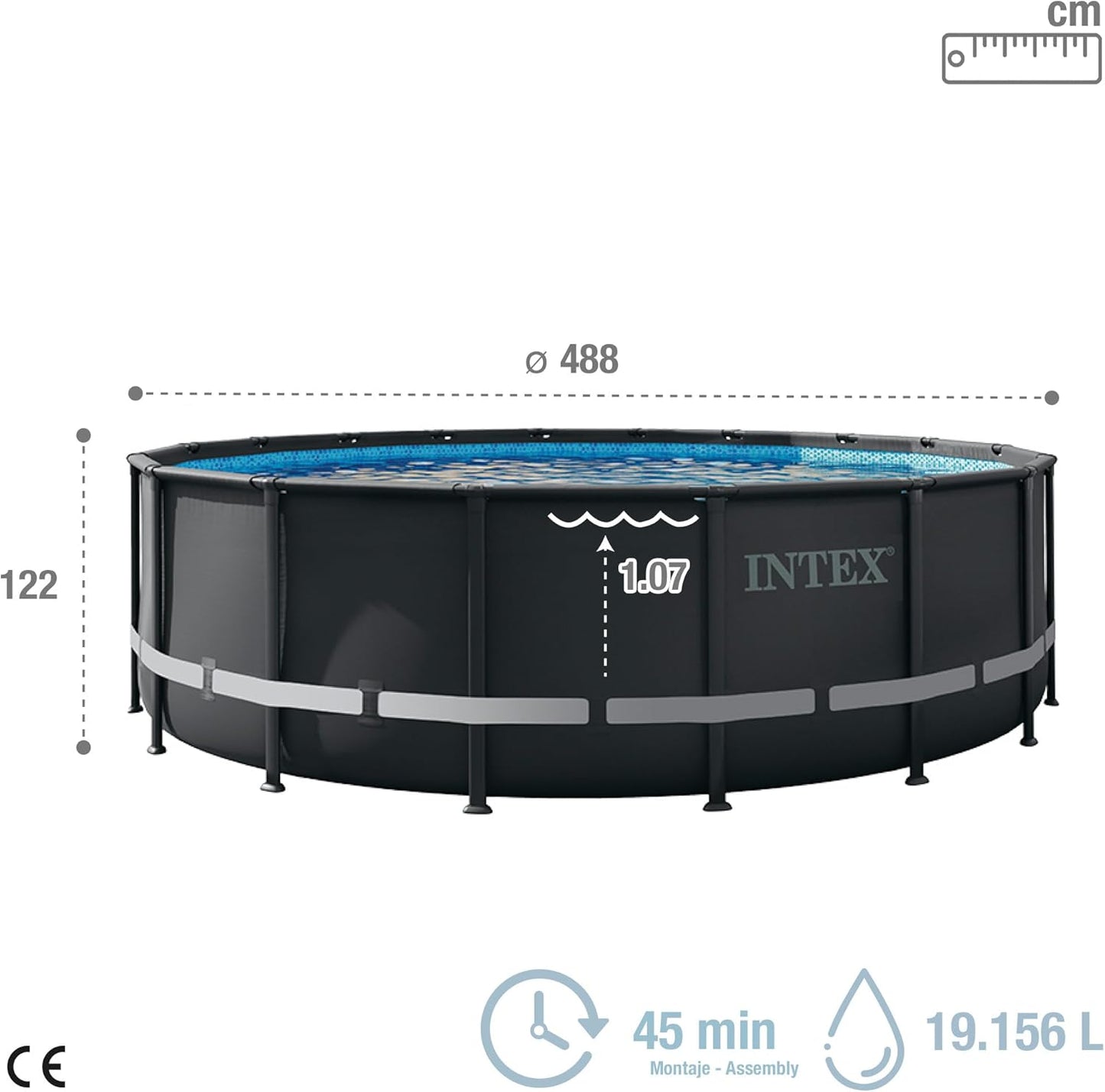 Intex Piscina elevada redonda Ultra XTR Frame 488x122 cm con depuradora (55216)