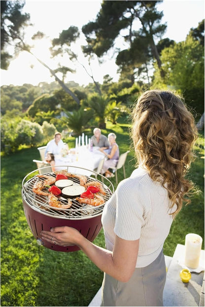 LotusGrill G-RO-34 - Barbacoa de carbón sin humo 35 x 26 x 23.4, color rojo