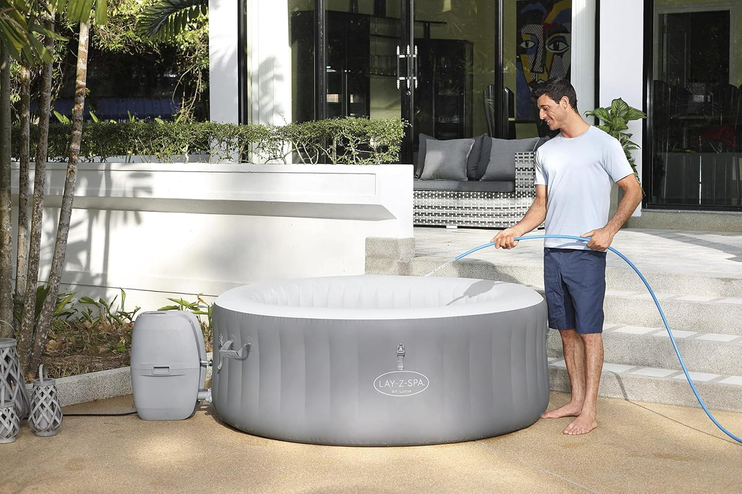 Bestway - SPA Hinchable Lay-Z-SPA St Lucia para 2-3 Personas Redondo 170x66 cm