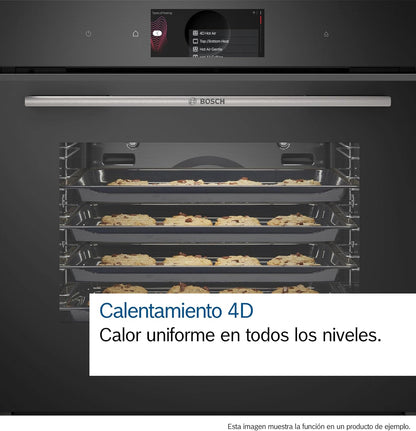 Bosch - Horno Multifunción con Vapor Añadido, 60 cm, Serie 8, Electrónica TFT TouchControl Plus, AirFry, Home Connect, Negro, HRG7361B1