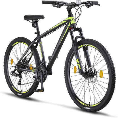 Licorne Bike Diamond Premium - Bicicleta de montaña de aluminio para niños, niñas, hombres y mujeres, cambio de 21 velocidades, freno de disco, horquilla delantera ajustable de 26, 27,5 y 29 pulgadas