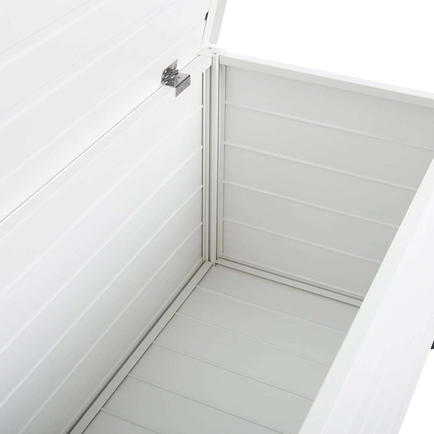 Beliani Arcón para exterior de aluminio mueble de almacenaje de jardín blanco 113 x 50 cm Campalto