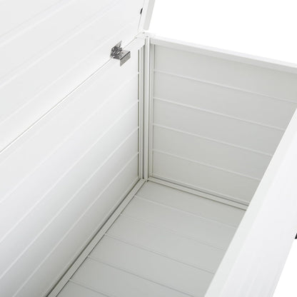 Beliani Arcón para exterior de aluminio mueble de almacenaje de jardín blanco 113 x 50 cm Campalto