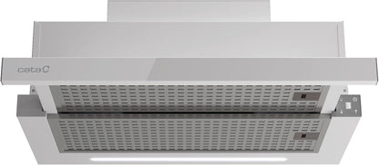 Cata Campana Extractora TFH 6830 GWH 6 Niveles de Extracción Panel de Control Táctil Nivel Sonoro 46 db Motor Extra Silencioso Iluminación LED Interior Blindado Fácil Limpieza Ancho 60 cm Color Blanco