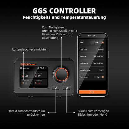 SPIDER FARMER Deshumidificador actualizado de 12 litros, deshumidificador eléctrico con cable RJ12, descongelación automática, función de temporizador de 24 horas, deshumidificador para tienda de