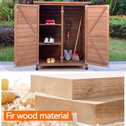 Armario de almacenamiento para exteriores, diseño vertical impermeable con almohadillas ajustables, fácil de montar para patio, jardín y porche
