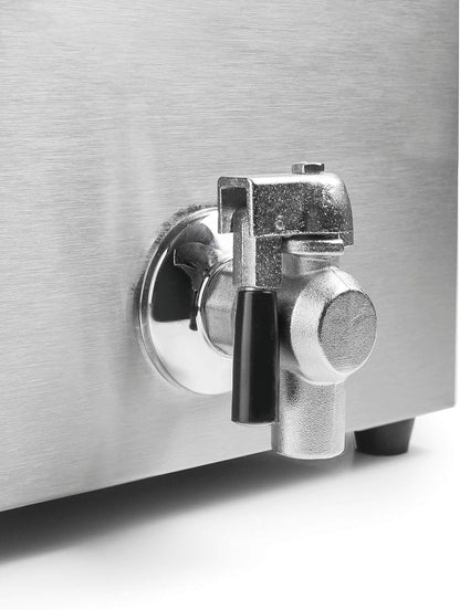 Lacor 69468 69468-Freidora eléctrica con Grifo Profesional 3250 W, 8 L, Acero Inoxidable