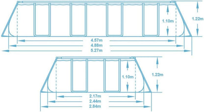 Bestway Juego de Piscina Rectangular de 16' x 8' x 48"/4.88 m x 2.44 m x 1.22 m