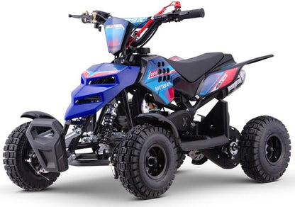 Miniquad Infantil Gasolina Raptor-R4 49cc (Gasolina Mezcla), Azul, niños de 4 a 10 años