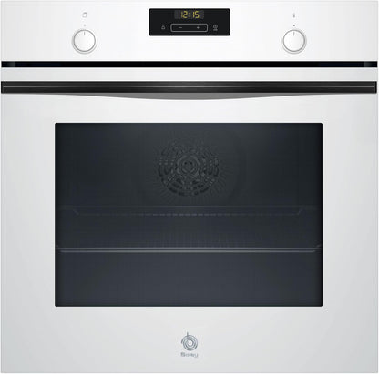 Balay – Horno multifunción, 60 cm de ancho, 71L, Serie Cristal, Función Freidora de aire, Aqualisis, blanco, 3HB5159B4