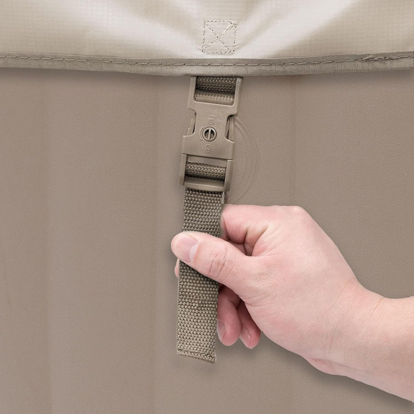 Home Deluxe - Bañera de hidromasaje Exterior - Splash - Color: Beige - ⌀ 208 cm, Altura 65 cm, 130 chorros de Aire - Incl. Cubierta, Juego de reparación, Juego de filtros I Bañera de hidromasaje