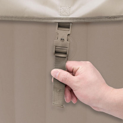 Home Deluxe - Bañera de hidromasaje Exterior - Splash - Color: Beige - ⌀ 208 cm, Altura 65 cm, 130 chorros de Aire - Incl. Cubierta, Juego de reparación, Juego de filtros I Bañera de hidromasaje