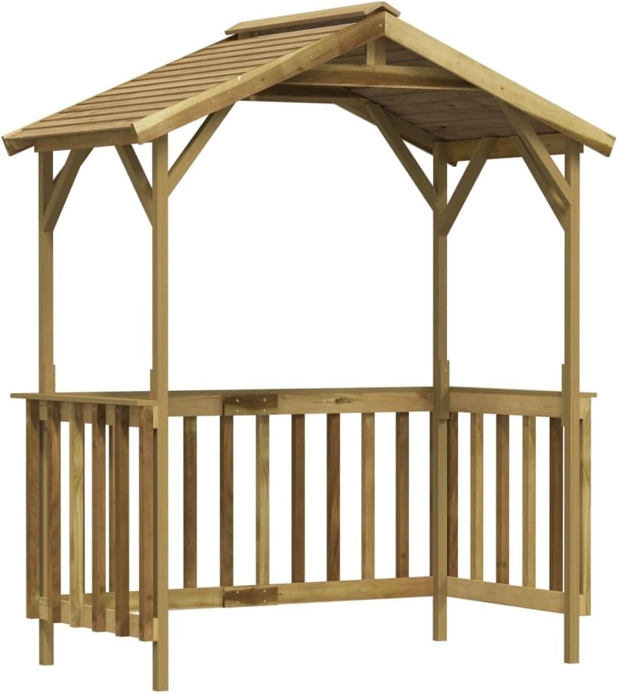 Pabellón para Barbacoa de Madera de Pino impregnada, 163,5x93x210 cm, caseta de jardín de Madera con Techo Inclinado, pérgola para barbacoas al Aire Libre y Fiestas en el jardín.