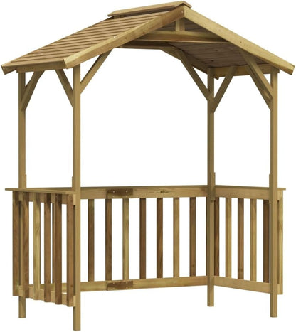 Pabellón para Barbacoa de Madera de Pino impregnada, 163,5x93x210 cm, caseta de jardín de Madera con Techo Inclinado, pérgola para barbacoas al Aire Libre y Fiestas en el jardín.