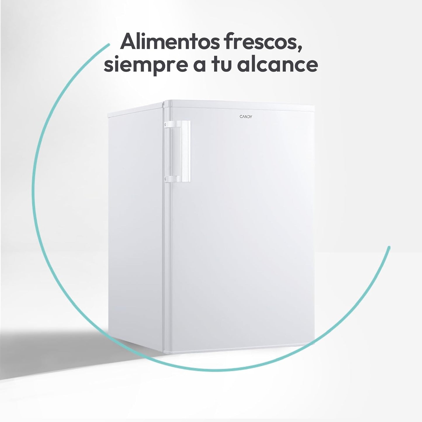 Candy CCTOS 544WHN Frigorífico Mini con Congelador, Bajo Encimera, 40DB, Capacidad 109L, Cajón Verdulero, Temperatura Regulable, Luz LED, Puerta Reversible, Alto 85cm, Blanco