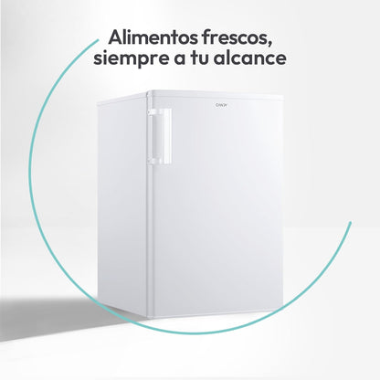 Candy CCTOS 544WHN Frigorífico Mini con Congelador, Bajo Encimera, 40DB, Capacidad 109L, Cajón Verdulero, Temperatura Regulable, Luz LED, Puerta Reversible, Alto 85cm, Blanco