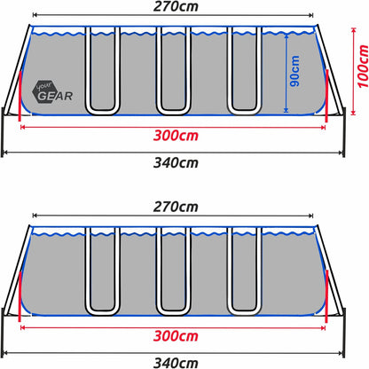 yourGEAR Piscina Familiar XL 3x3m - Piscina de Jardín con Marco de Acero Duradero, 8100L