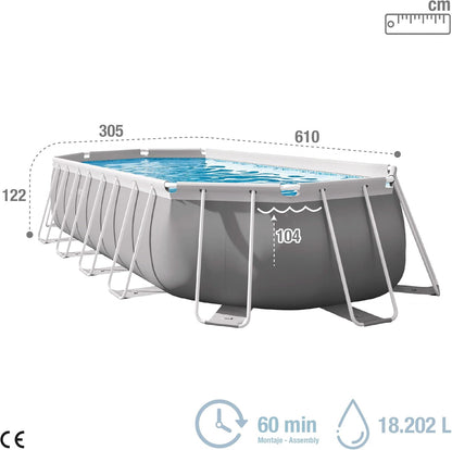 Intex 26798NP - Piscina desmontable ovalada intex prism frame 610x305x122 cm con depuradora