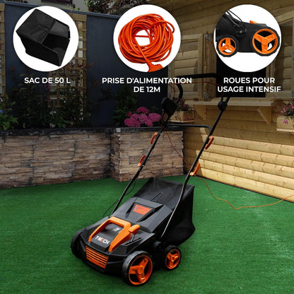 T-Mech Aspiradora Barredora Peinadora Cepilladora Escoba Cesped Artificial Eléctrica Barredor Limpiador Soplador Maquina Peinar Limpiar Cepillar Césped Artificial Eléctrico+Bolsa Recogida 50L,12.2kg